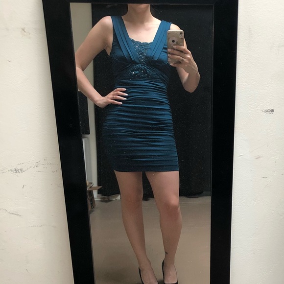 Teal Bandage Dress - Picture 2 of 8